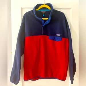Patagonia Fleece Synchilla Snap-T Fleece
Pullover Navy & Red Men's Large
